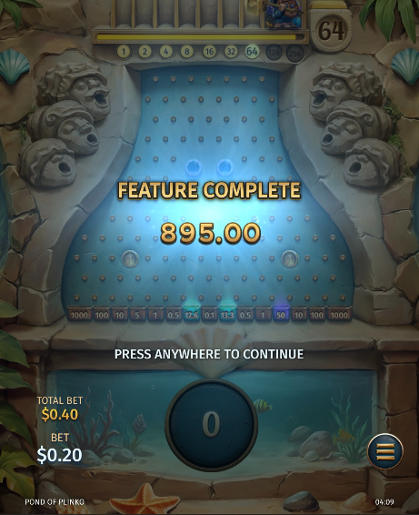 Fullsize image of the bigwin titled: 105 balls on Plinko