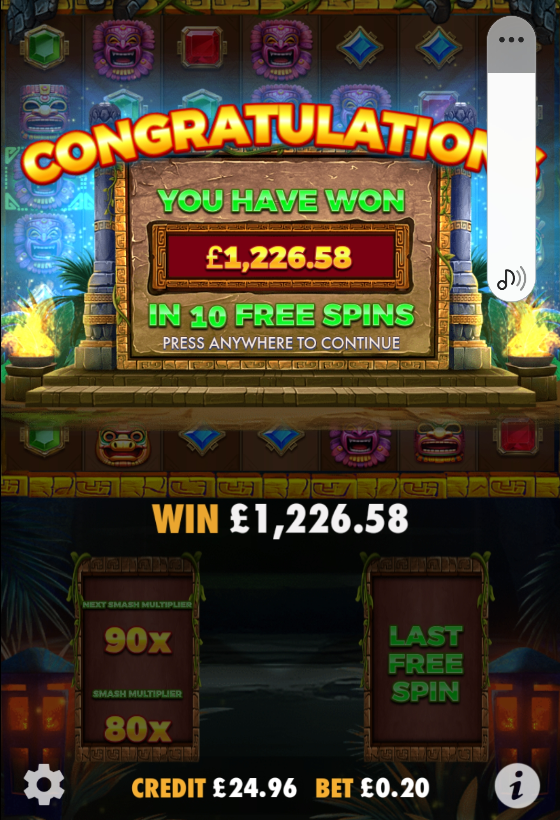 Fullsize image of the bigwin titled: massive win on aztec smash