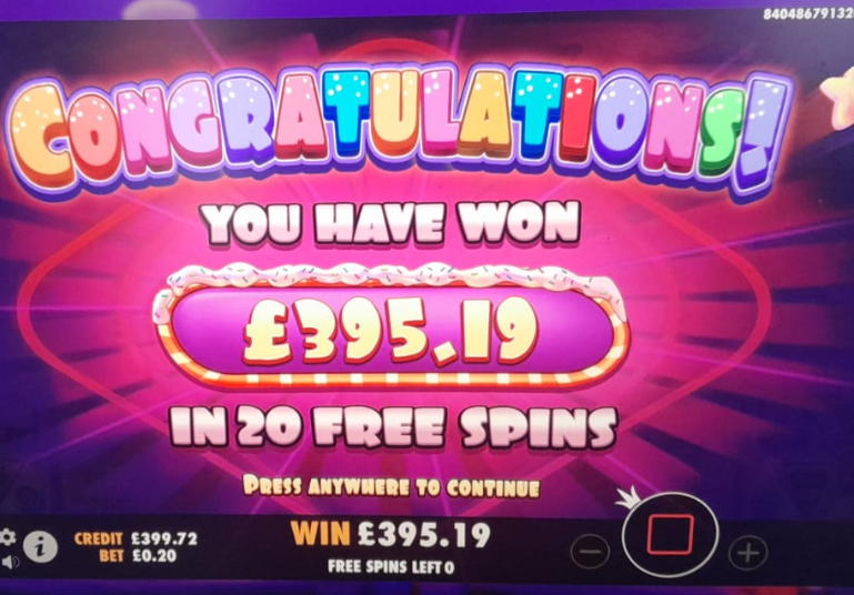 Fullsize image of the bigwin titled: sugar rush 20p bet