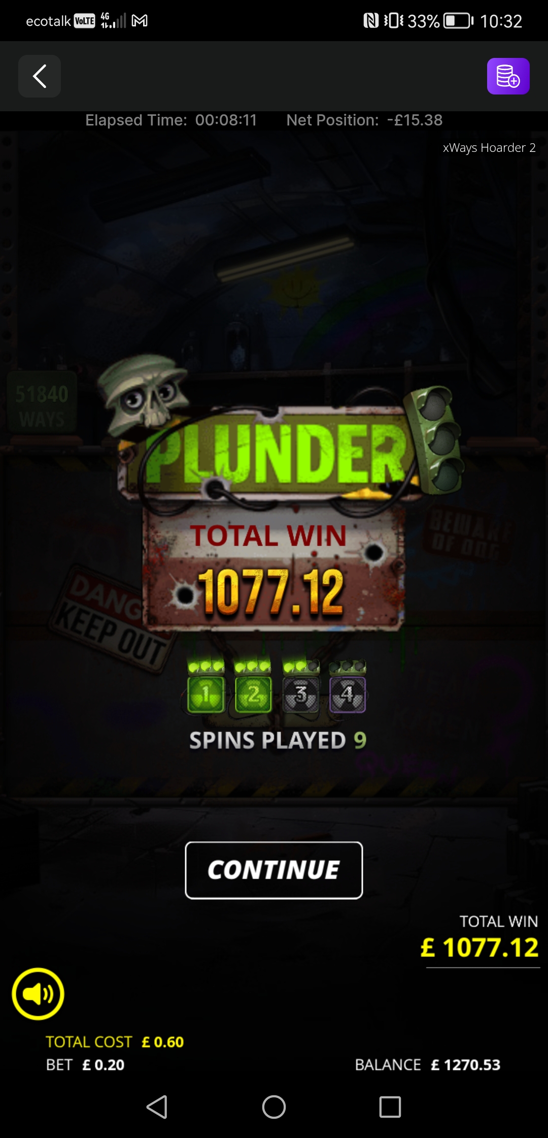 A preview of the bigwin titled Big win on xways hoarder 2